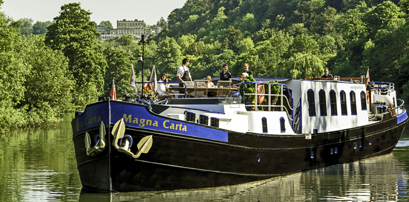 Magna Carta barge cruise on the Royal River Thames, England