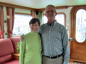 La Nouvelle Etoile owner/captain Jan Meijer with Beth La Nouvelle Etoile owner/captain Jan Meijer with Beth