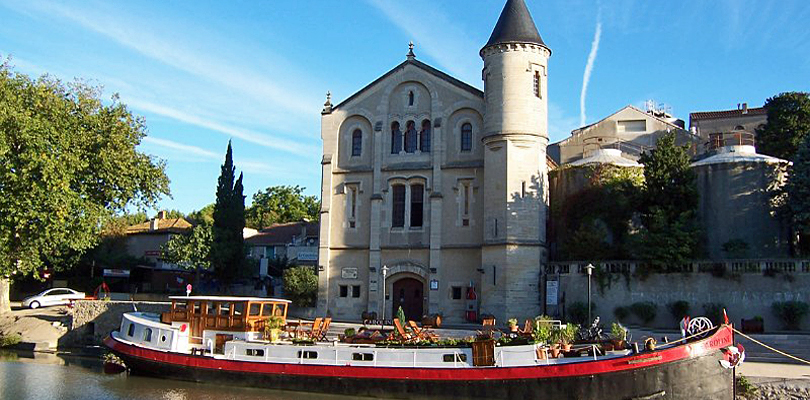 Caroline moored on Canal du Midi