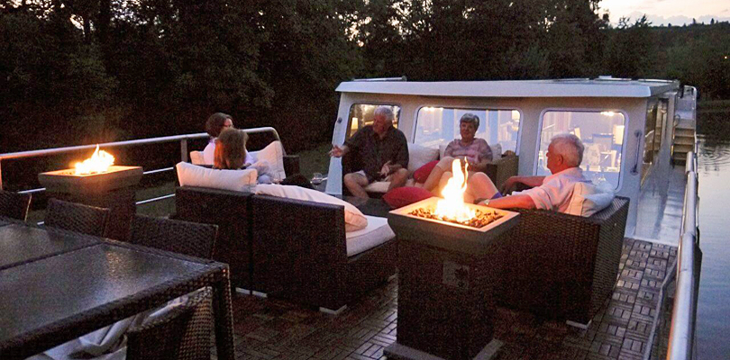 Relaxing on deck of Grand Victoria