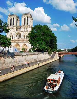 Randle cruises on the Seine through Paris