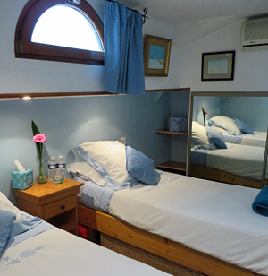 Choice of twin beds or double beds in each cabin