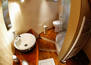 Ensuite bathrooms aboard Alegria