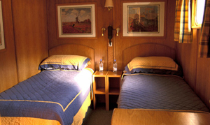 Napoleon twin bedded stateroms with ensuite bathrooms
