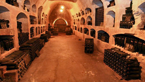 Champagne cellars underground in Epernay