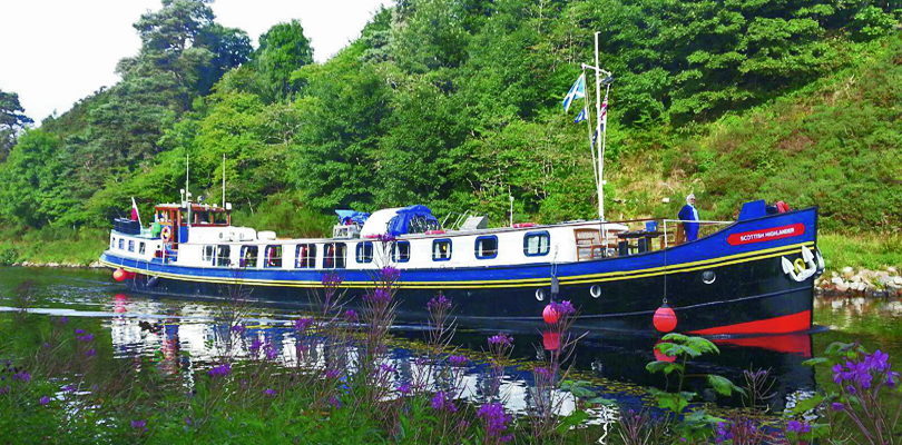 Scottish Highlander on Caledonian Canal