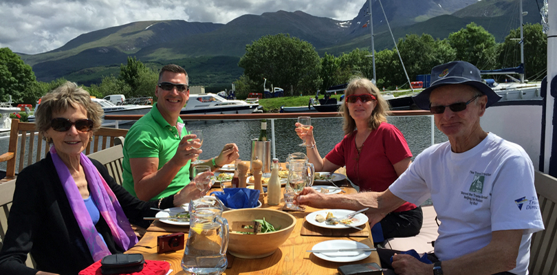 Scottish Highlander deck lunch