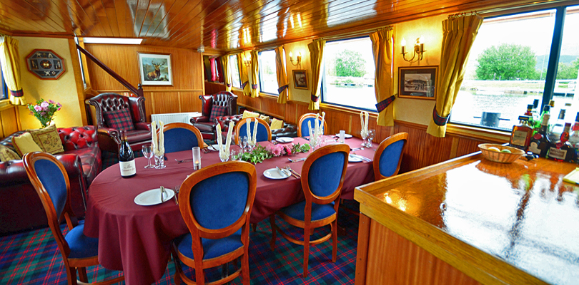 Scottish Highlander dining area