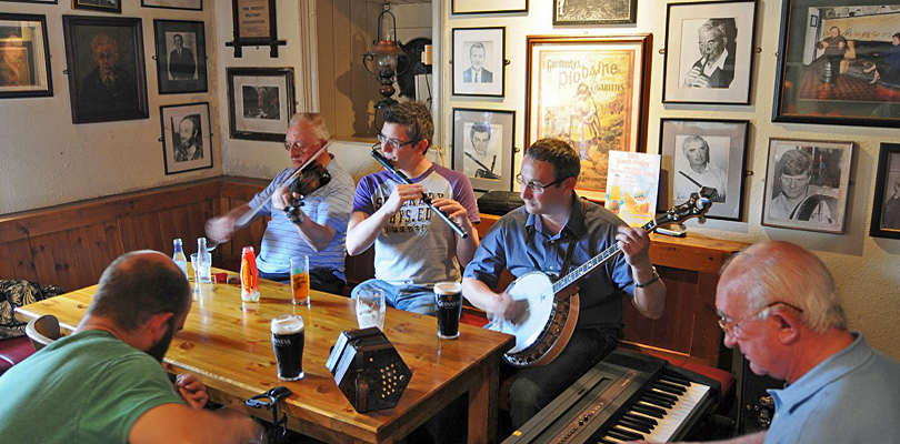 Guests at a local Irish pub